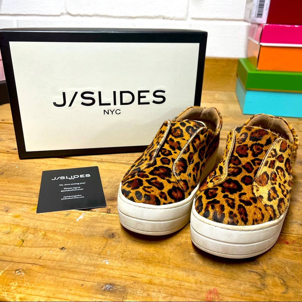 J/Slides Pony Hair Leopard Print Slides